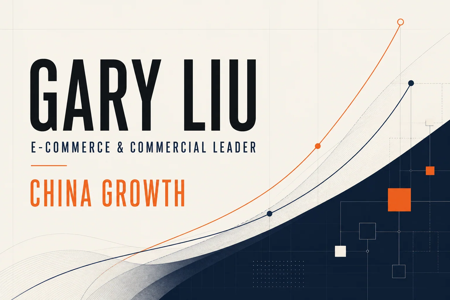 Gary Liu e-commerce and commercial leader portfolio artwork with rising China growth curves